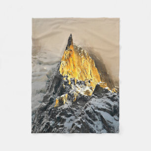 Aiguille des Deux Aigles Sunrise, Chamonix Fleece Blanket