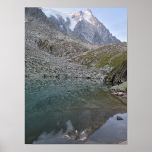 Aiguille du Midi reflection in Lac Bleu Poster