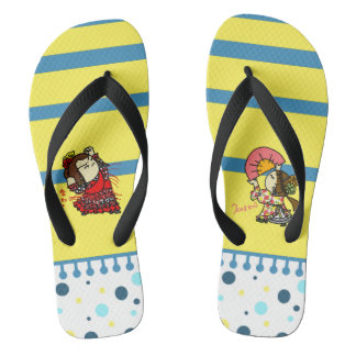 Aika-chan and Karen-chan (stripe) Flip Flops