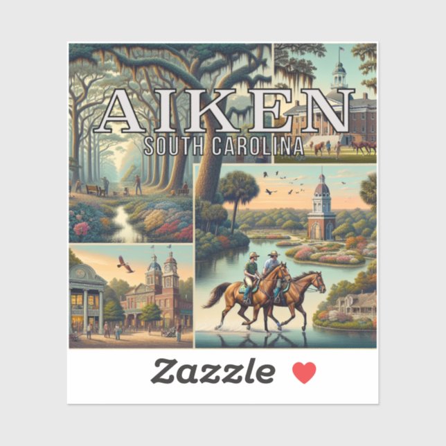 Aiken South Carolina 3 Inch Vinyl Sticker (Sheet)