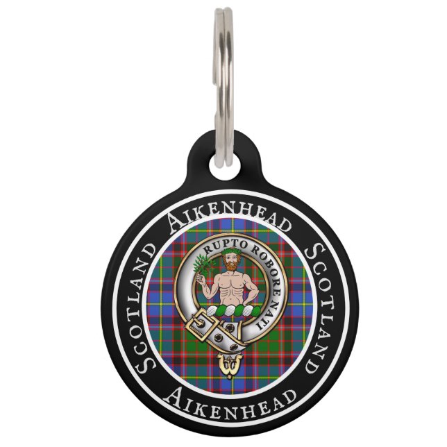 Aikenhead Badge/Tartan Personalised People ID Tag (Front)