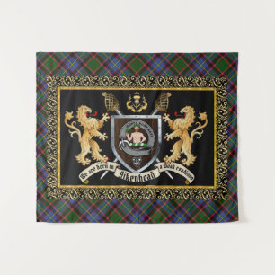 Aikenhead Clan Badge & Motto w/Lions  Tapestry