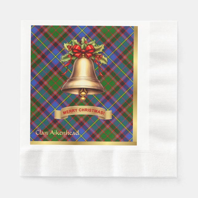 Aikenhead Personalised Tartan Christmas Napkin (Front)