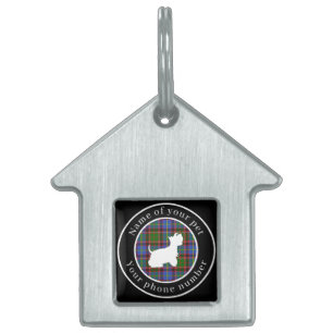 Aikenhead Tartan Scottie Dog Personalised Pet ID Tag