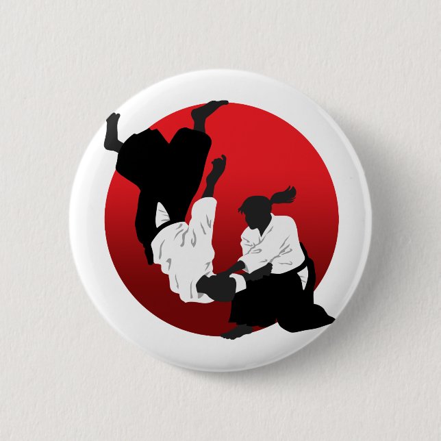 Aikido 6 Cm Round Badge (Front)