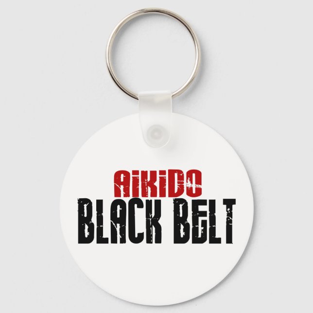 Aikido Black Belt Key Ring (Front)