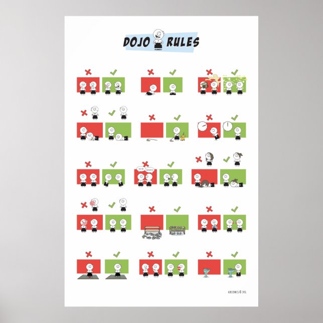 Aikido - Dojo Rules Poster (Front)