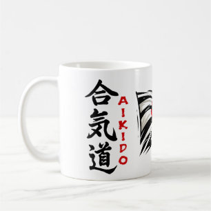 Aikido Kanji Drink Mug with Japanese Flag