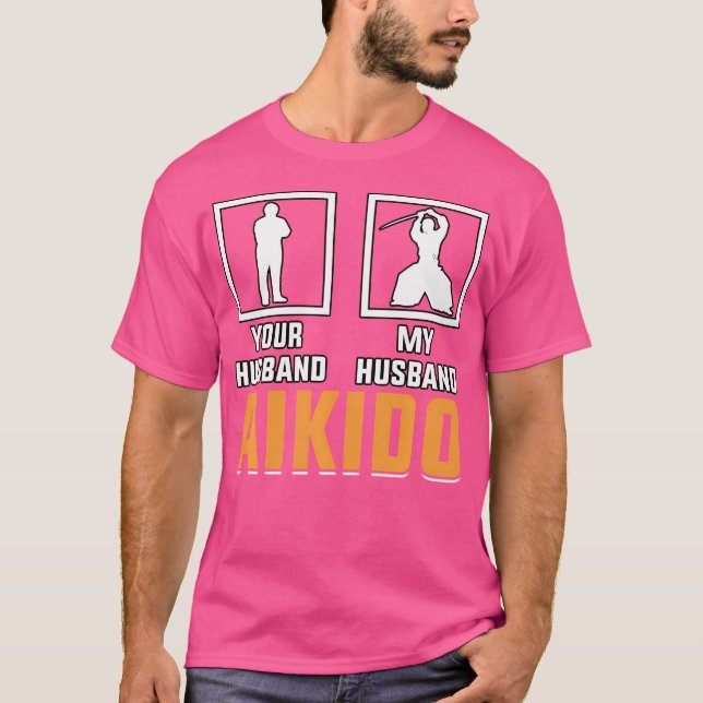 Aikido Martial Arts Kanji Husband Martial Arts Men T-Shirt (Front)