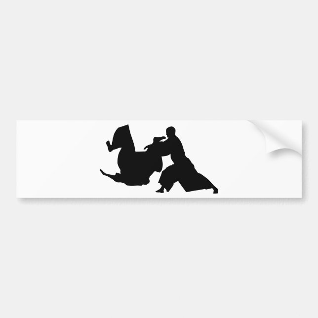 Aikido Silhouette Bumper Sticker (Front)