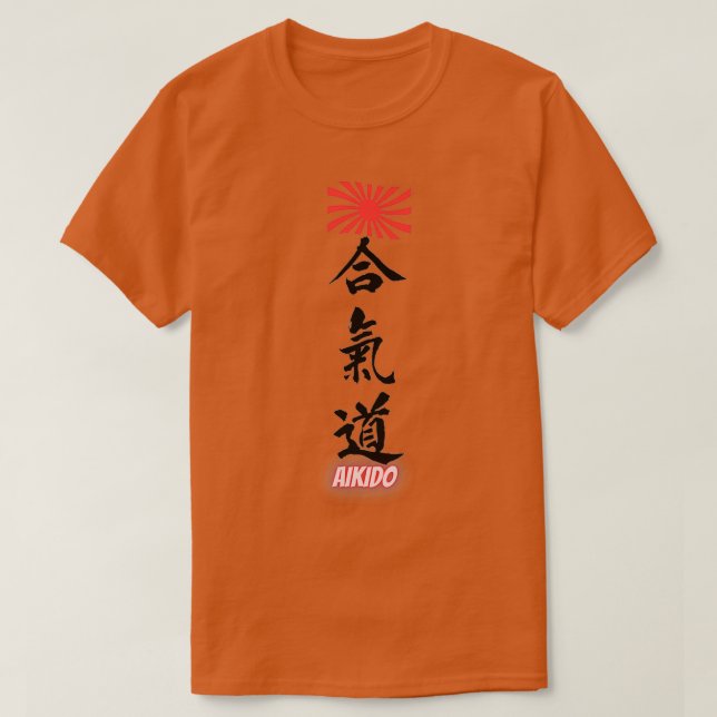 Aikido With Flag T-Shirt (Design Front)