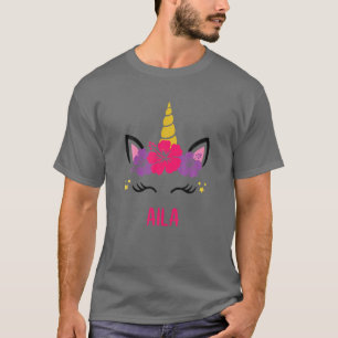 AILA Personalised Unicorn Face T-Shirt