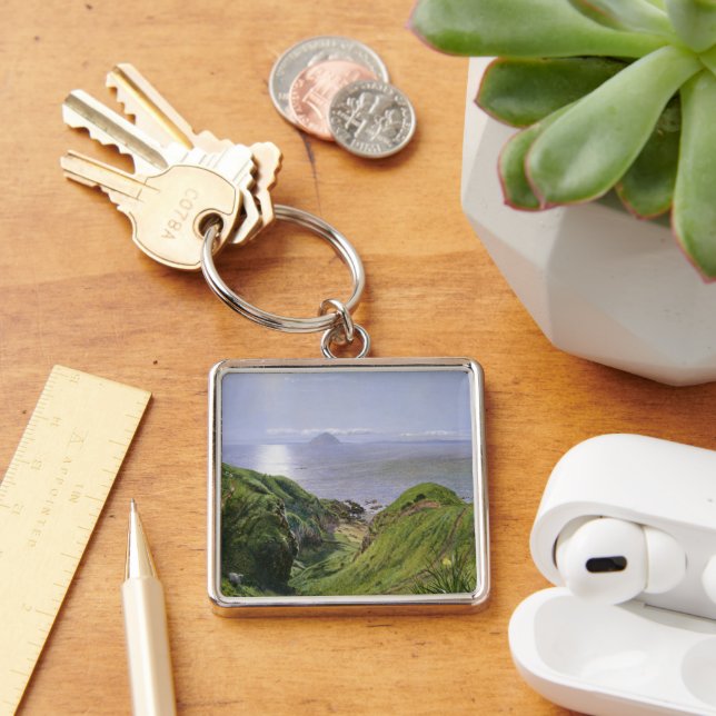 Ailsa Craig and the Isle of Arran, Scotland Key Ring (Desk)