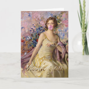 Ailsa Villard Flowers Pink Bubble gum Thank You Card