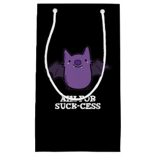 Aim For Suck-cess Funny Positive Bat Pun  Small Gift Bag