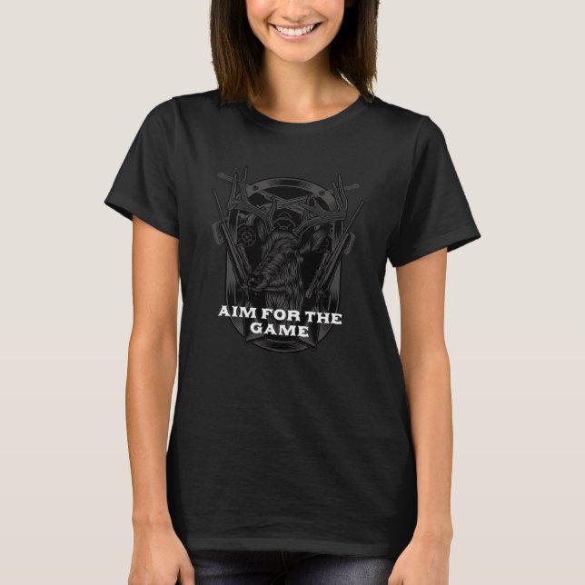 Aim for the Game Hunting Friends Hunter Wildlife T-Shirt (Front)