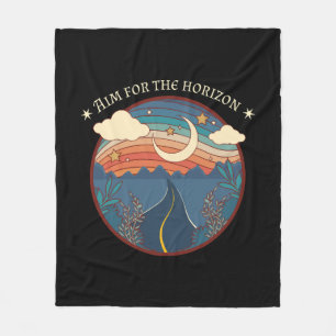 Aim for the horizon travel nature roadtrip fleece blanket