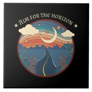 Aim for the horizon travel nature roadtrip tile