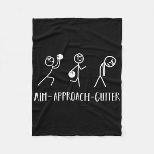 Aim Gutter Bowler Funny Bowling Men Women Fleece Blanket