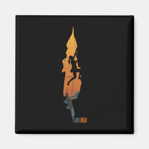 Aim High - Rock Mountain Climbing Sports Tee  Magnet