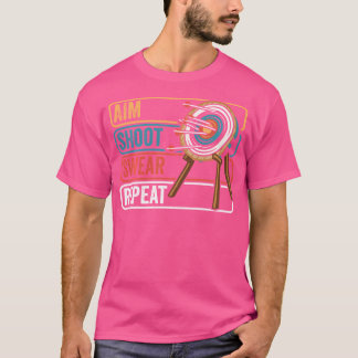 Aim Shoot r Repeat Funny Archers Traditional Arche T-Shirt