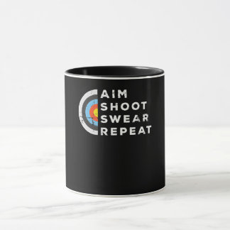 Aim Shoot Swear Repeat Archery Costume Archer Gift Mug