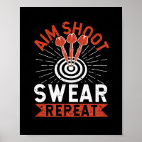 Aim Shoot Swear Repeat Darts Funny
