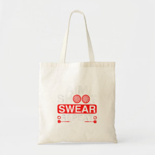 Aim Shoot Swear Repeat Funny Darts Player Vintage Tote Bag
