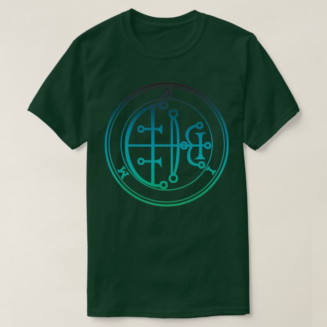 Aim Sigil Increases Onex27s Intellect Blue Green T-Shirt (Design Front)