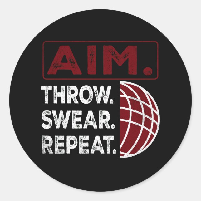 Aim Throw Swear Repeat Bocce Ball Sport Sticker (Front)