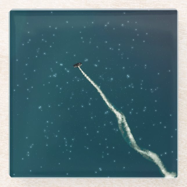 Aim towards stars glass coaster (Front)