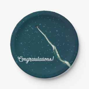 Aim towards stars plane paper plate