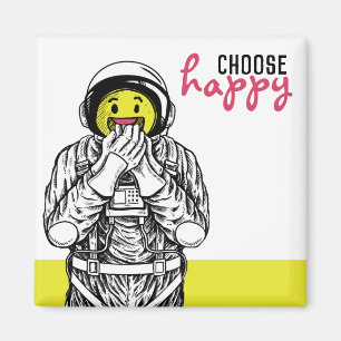 Aimant [choose happy] Astronaute sourire Magnet