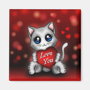Aimant Le chaton t'aime Magnet
