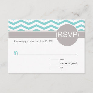 Aimee Chic Chevron RSVP   teal