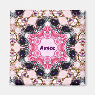 AIMEE Personalised ~ Pink and Purple Pattern ~ Magnet