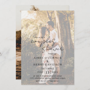 Aimee Rustic Script Modern Couples Shower Invitation