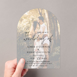 Aimee Rustic Script Modern Wedding Acrylic Invitations