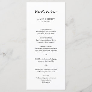 Aimee Rustic Script Modern Wedding Menu