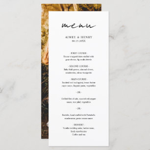 Aimee Rustic Script Modern Wedding Menu