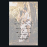 Aimee Rustic Script Modern Wedding Program<br><div class="desc">Modern photo wedding program featuring a simple design with "the wedding of" and the headers in a rustic style script typography along with your wedding details over your favourite picture with an opaque overlay.  This elegant program with a minimalist layout is great for any style of wedding.</div>