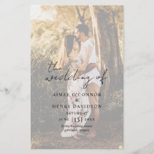 Aimee Rustic Script Modern Wedding Program