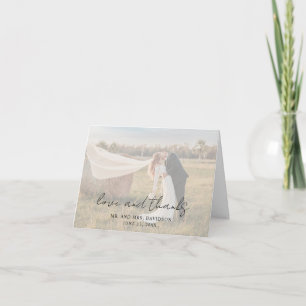 Aimee Rustic Script Modern Wedding Thank You Card