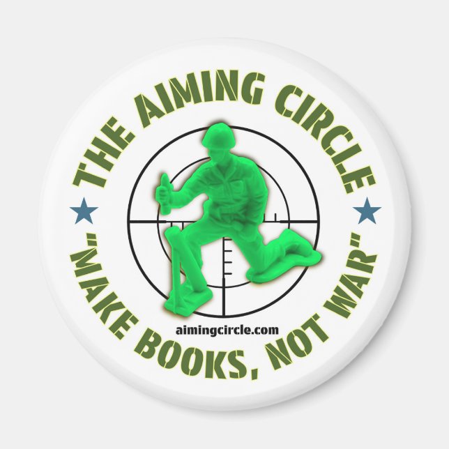Aiming Circle - "Make Books, Not War" Magnet (Front)
