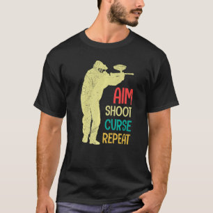 Aiming Shooting Swearing Again Paintball T-Shirt