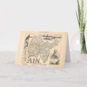 Ain Department France 1858 Alexandre Vuillemin Map Card