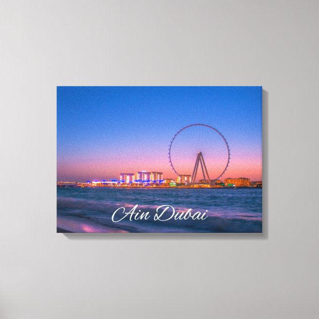 Ain Dubai Observation Wheel At Night Canvas Art (Front)