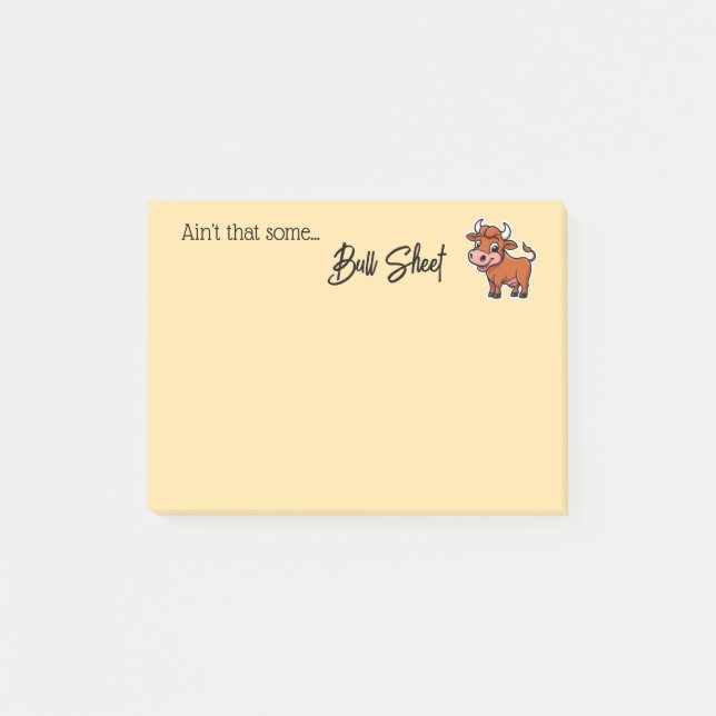 Ain’t That Some Bull Sheet Tan Snarky Funny Quote Post-it Notes (Front)
