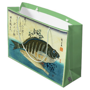 Ainame & Shima-hata - Hiroshige's Japanese Fish Large Gift Bag