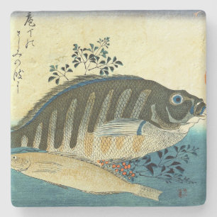 Ainame & Shima-hata - Hiroshige's Japanese Fish Stone Coaster
